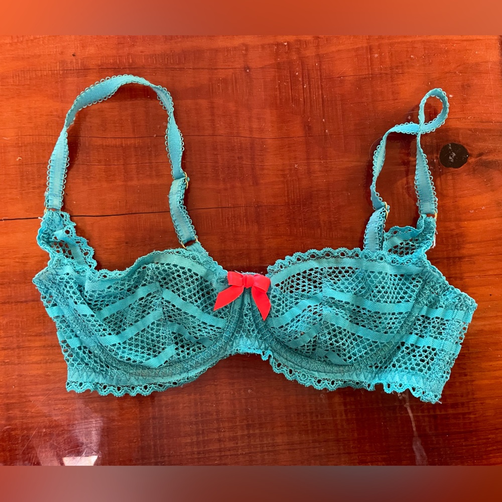 Agent Provocateur Teal Lace Bra
